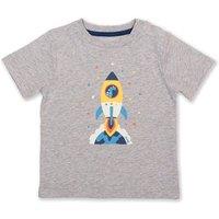 Kite Boy's Space Dino T-Shirt in Grey | Size: 6-9 m