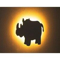 Marco Paul Rhino Wall Night Light Kids Safari Nursery Nightlight Children's Lamp Gift Xmas in White