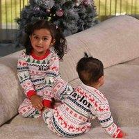 Lulabay Personalised Fairisle Christmas Sleepsuit in White | Size: 3-6 m