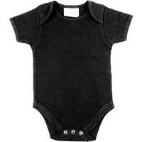 Larkwood Boy's Short Sleeved Body Suit With Envelope Neck Opening in Black | Size: 3-6 m