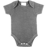 Larkwood Boy's Short Sleeved Body Suit With Envelope Neck Opening in Grey | Size: 3-6 m