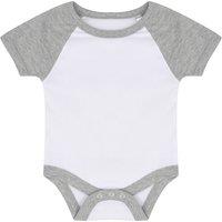 Larkwood Essential Short Sleeve Baseball Bodysuit in White | Size: 12-18 m