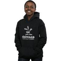 Disney Boy's Oswald Logo Hoodie in Black | Size: 3-4 Years