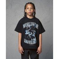 Kings Will Dream Boy's Studio Worldaround T-Shirt in Black | Size: 12-13 Years