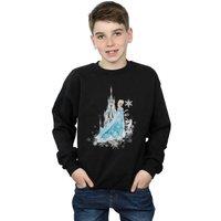 Disney Boy's Frozen Elsa & Olaf Winter Magic Sweatshirt in Black | Size: 3-4 Years