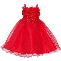 Cinda Girl's Party Dress in Red | Size: 18-24 m