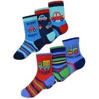 Sock Snob Boy's 6 Pack Baby Cotton Cars Trucks Design Pattern Socks | Size: 0-6 m