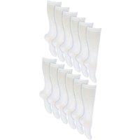 Sock Snob Girl's 12 Pack Long Knee High Soft Cotton School Socks in White | Size: 8-10 Years