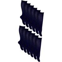 Sock Snob Girl's 12 Pack Long Knee High Soft Cotton School Socks in Blue | Size: 8-10 Years