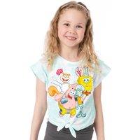 SpongeBob SquarePants Girl's Short Sleeved T-Shirt | Blue | Official Merch | Size: 5-6 Years