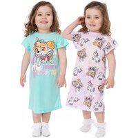 Paw Patrol Girl's Short Sleeve Nightdress | Multicoloured | Official Merch | Size: 2-3 Years