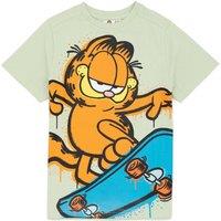Garfield Boy's Short Sleeved T-Shirt | Green | Official Merch | Size: 5-6 Years