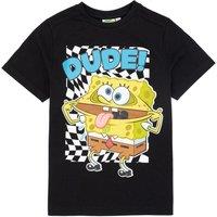 SpongeBob SquarePants Boy's Short Sleeved T-Shirt | Boys Black | Official | Size: 11-12 Years