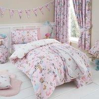 Happy Linen Company Kids Enchanted Forest Unicorn Reversible Duvet Cover Bedding Set in Pink | Size: Single