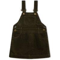 Dotty Dungarees Girl's Khaki Chunky Cord Dress in Green | Size: 2-3 Years