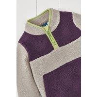 Grass & Air Borg Quarter Zip Jumper in Purple | Size: 4-5 Years