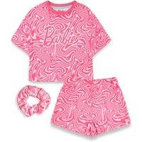 Barbie Girl's Short Sleeve Short Leg Pyjama Set | Pink AOP | Official Merch | Size: 3-4 Years
