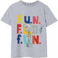 SpongeBob SquarePants Boy's Short Sleeved T-Shirt | Grey Marl | Official Merch | Size: 7-8 Years