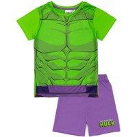 Marvel Boy's Short Sleeve Short Leg Pyjama Set | Boys Green | Official in Purple | Size: 3-4 Years
