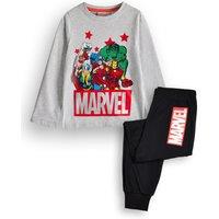 Marvel Boy's Long Sleeve Long Leg Pyjama Set | Black/Grey | Official Merch in Black | Size: 6-7 Years