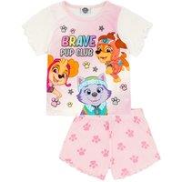Paw Patrol Girl's Short Sleeve Short Leg Pyjama Set | Girls Pink AOP & Pink | Size: 18-24 m