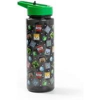 Minecraft Straw Water Bottle | Unisex Kids Black | Official Merch