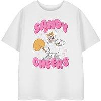 SpongeBob SquarePants Girl's Short Sleeved T-Shirt | White | Official Merch | Size: 3-4 Years