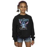 Disney Girl's Lilo & Stitch Naughty & Nice Sweatshirt in Black | Size: 12-13 Years