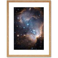 Artery8 Wall Art Print Hubble Space Astronomy Observations Infant Stars Small Magellanic Cloud Galaxy Bright Blue Glowing Star Cluster NGC 602 Nebula
