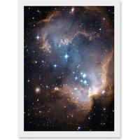 Artery8 Wall Art Print Hubble Space Astronomy Observations Infant Stars Small Magellanic Cloud Galaxy Bright Blue Glowing Star Cluster NGC 602 Nebula
