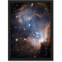 Artery8 Wall Art Print Hubble Space Astronomy Observations Infant Stars Small Magellanic Cloud Galaxy Bright Blue Glowing Star Cluster NGC 602 Nebula