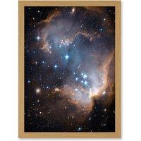 Artery8 Wall Art Print Hubble Space Astronomy Observations Infant Stars Small Magellanic Cloud Galaxy Bright Blue Glowing Star Cluster NGC 602 Nebula