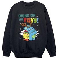 Disney Boy's Bring On The Toys Sweatshirt in Black | Size: 3-4 Years