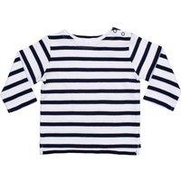 Babybugz Breton Stripe Long-Sleeved T-Shirt in White | Size: 12-18 m