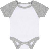 Larkwood Essential Short-Sleeved Baseball Bodysuit in White | Size: 3-6 m
