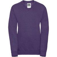 Russell Collection V Neck Sweatshirt in Purple | Size: 9-10 Years