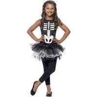 Smiffys Girl's Skeleton Costume Tutu Dress in Black | Size: 7-9 Years