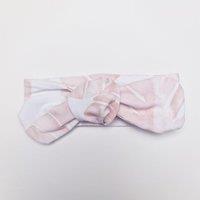 Minky Myles Girl's Newborn Baby Pink Floral TopKnot Bow Headband in White | Size: 0-6 m