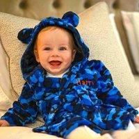 Lulabay Boy's Personalised Camo Dressing Gown in Navy | Size: 6-12 m