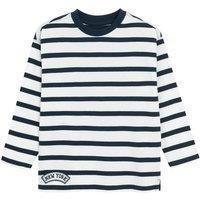 Cool Club Boy's Long Sleeve Striped T-Shirt in Navy | Size: 6 Years