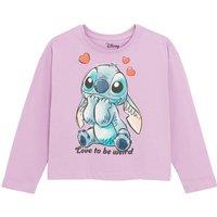 Cool Club Girl's Lilo & Stitch Long Sleeve Printed T-Shirt in Lilac | Size: 3 Years