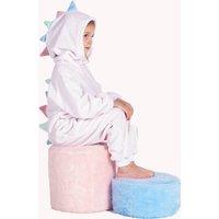 Fox In A Box Girl's Cuite-Saurus Dinosaur Super Soft Pink Onesie With Coloured Spikes in Pale Pink | Size: 2-3 Years