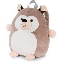 Noxxiez Kids Travel Pillow Backpack Cushion - Hedgehog in Light Brown