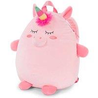 Noxxiez Kids Travel Pillow Backpack Cushion - Unicorn in Pink