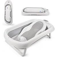 Fimous Foldable Baby Bath Tub Non-Slip Kids Bathing Shower for Toddler Child in White