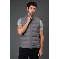 Burton Men's Light Grey Wool Look Quilted Gilet | Size: 2XL