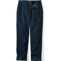 Lands' End Men's Flannel Lined Chino Trousers in Dark Navy | Size: 36XL