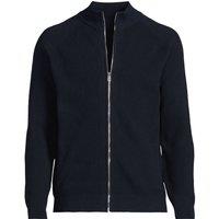Lands' End Men's Zip Front Funnel Neck Bomber Jacket Cardigan in Navy | Size: XL