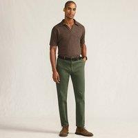 Lands' End Men's Belted Textured Chinos, Straight Fit in Bottle Green | Size: 32L