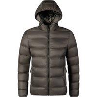 MODISHION Men's Winter Quilted Coat with Hood in Olive | Size: XL